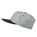 Heather Wool Blend Flat Bill Snapback Two Tone Cap - H. Black Grey OSFM