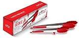 JoyJolt kitchen tongs set (9-Inch & 12-Inch) tongs stainless steel locking tongs with silicone tips silicone Tongs Serving Grill & salad tongs Are Heavy Duty & Heat Resistant (Red