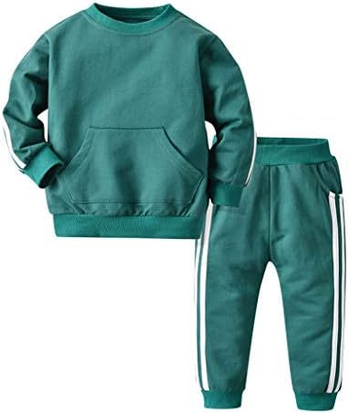 Lanhui Kids Baby Boy Girl Hooded Sweater + Pants Toddler Outfits Tracksuit Long Sleeve Pullover Tops Pants Sportswear