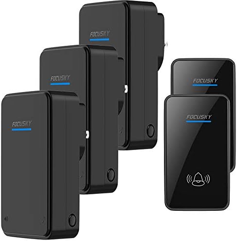 Wireless Doorbell,2 Buttons and 3 Plugin Receivers,Door Bell Chime Kit with 1000ft/300m Operating Range -48 Different Ringtones -Adjustable Volume,Waterproof