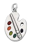 Sterling Silver 3D Enameled Artist Palette Charm