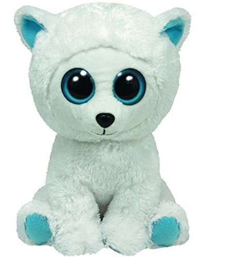 Suki Gifts Lil Peepers Fun Icicle Polar Bear Plush Toy with Blue Sparkle Accents (Medium, White/Blue)