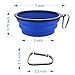 Large Collapsible Dog Bowls, 34oz Travel Water Food Bowls Portable Foldable Collapse Dishes with Carabiner Clip, 2 Pack (Blue + Red)