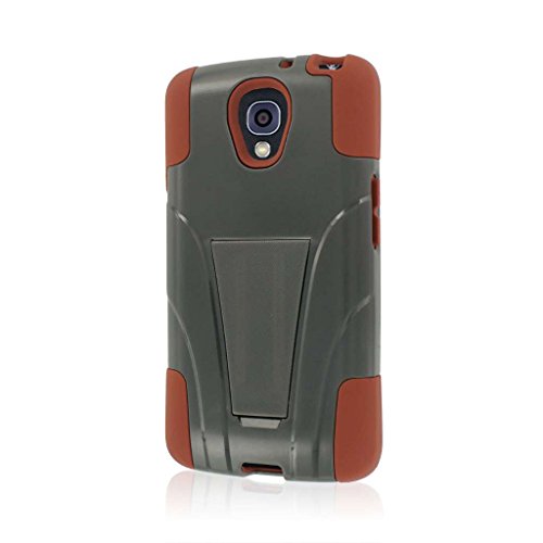 LG Volt Case (F90 LS740), MPERO IMPACT X Series Dual Layered Tough Durable Shock Absorbing Silicone Polycarbonate Hybrid Kickstand Case for Volt [Perfect Fit & Precise Port Cut Outs] - Sandstone / Gray