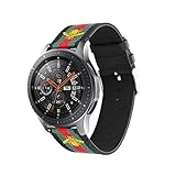 Handygear Sport Band Compatible Gear S3 Frontier Classic Galaxy Watch 46mm Smart Watch, 22mm Nylon Style Leather Sports Replacement Strap Samsung Gear S3 Frontier (S3 Canvas Black Golden Bee)