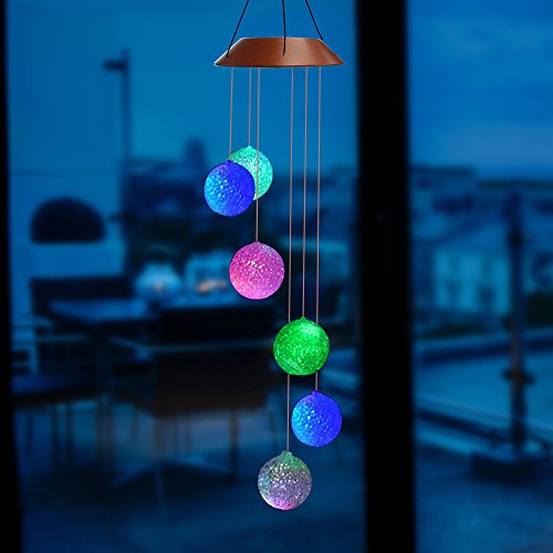 image for Joynic Solar Wind Chime – Waterproof LED Color – Changing Light Po