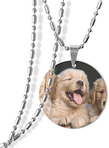 Fashion Necklace Pendant Golden Retriever Unisex Deluxe Round Necklaces