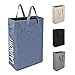 Chrislley 45L Slim Laundry Hamper with Handles Small Collapsible Laundry Basket Tall Thin Laundry Hamper Narrow Clothes Hampers for Laundry (Slim 22 Inches, Blue)