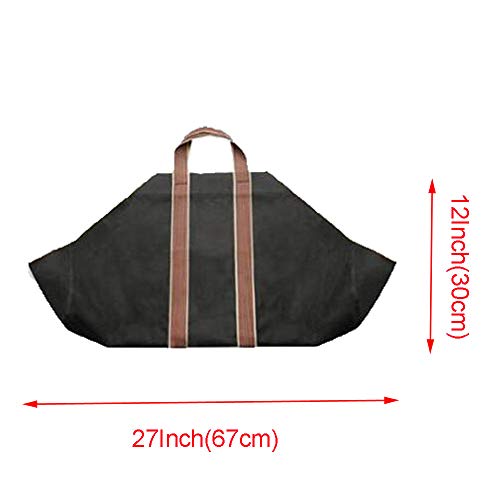 Comily Plus+ Big Capacity Heavy Duty Canvas Firewood Log Tote Carriers Holders Bag