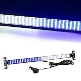 80 LED 13 Flash Patterns High Intensity Emergency Law Enforcement Vehicles Truck Warning Traffic Advisor Blue White Strobe Deck Light Bar Fit for Interior Roof Windshield with 4 Suction Cups