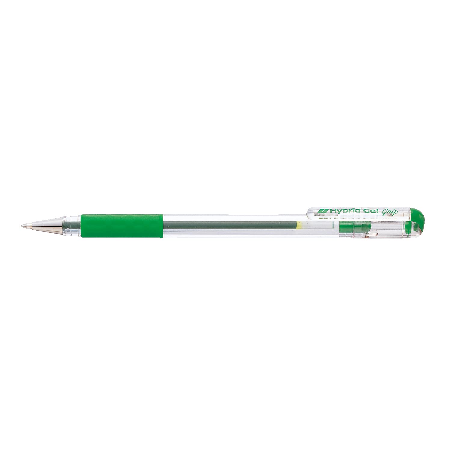 Pentel Hybrid Gel Grip Vivid Gel Ink Rubber Finger Grip 0.6mm Tip Green