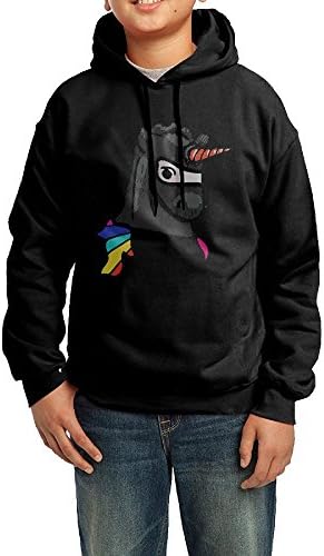 HIDIO Unicorn Ninja Funny Unisex Print Hoodie Youth Pullover Drawstring Hooded Sweatshirt For Boys Girls