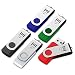 5 X MOSDART 8GB USB2.0 Flash Drive Swivel Bulk Thumb Drives Memory Sticks Jump Drive Zip Drive with Led Indicator,Black/Blue/Red/White/Green(8GB,5pack Mix Color) primary