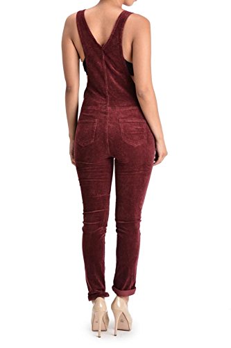 G-Style USA Women's Corduroy Overalls RJHO446 - Burgundy - Medium - S1G - Thumbnail 2