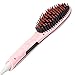PrettyFirst Hair Straightener Brush,Massager Straightening Irons Instant Magic Silky Straight Hair Styling, Heating Detangling Hair Comb (Pink)