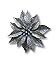 BANBERRY DESIGNS Poinsettia Silver Glittered Clip-on Flowers - Set of 24 - Ornaments - Holiday Decorations - Each is 4