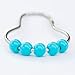 DOTZ Turquoise Roller Shower Curtain Hooks - Easy Glide Action - Nickel-Plated Stainless Steel Hooks - Set of 12 Shower Rings
