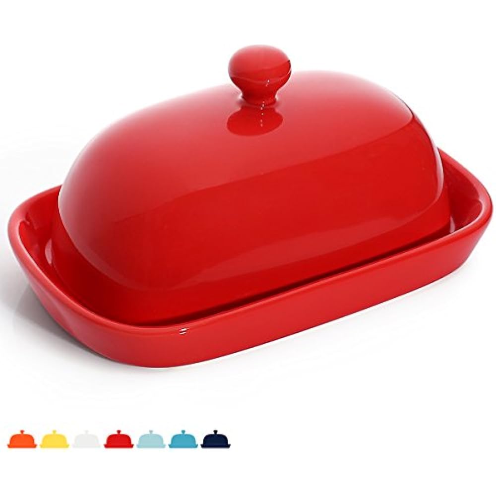 306.104 Porcelain Cute Butter Dish With Lid, Perfect For East/West