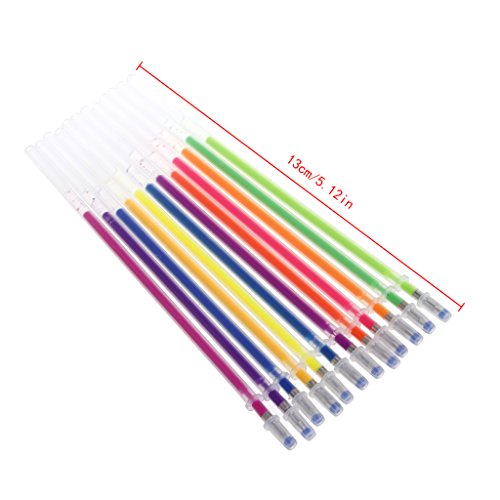 Susada 12Pcs Gel Ink Pen Refills 12 Colors 0.38mm Marker Stationery School Supplies