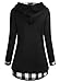 EA Selection Women's Plaid Hem Funnel Neck Pullover Hoodie