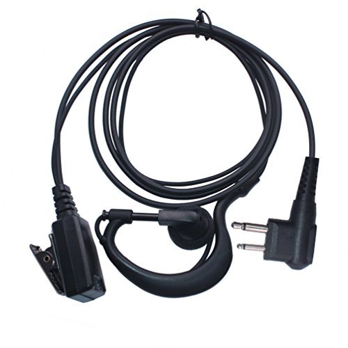 Arama A100M01 G Shape Soft Ear Hook Earpiece Headset with Push To Talk and Microphone for Motorola Talkabout Dual Pin 2 Way Radio
