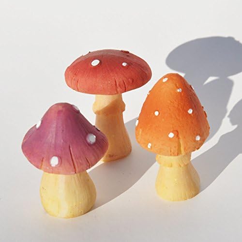 Miniature Fairy Garden Whimsical Mushrooms, 3 Piece Set