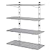 Seville Classics 2-Tier Iron Mesh Adjustable Floating Wall Shelves, 36