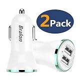 Car Charger[2-Pack],Bralon 12W 2.4A Dual USB Car Charger Adapter with Smart ID Compatible with iPhone 11 Pro Xs Max Xr X 8 7 6 SE Plus,iPad Tablet,Galaxy Note S10 S9 S8 S7 S6 Edge,LG,HTC and More