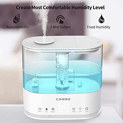 Carro Cool Mist Humidifier for Bedroom Quiet with Essential Oils Diffuser, Ultrasonic Air Humidifiers Large Room | Smart Humidifier| Remote Control | Top Fill | Up to 36H|