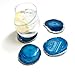 Amethya Natural Sliced Agate Coaster, Cup Mat for Drinks with Rubber Bumper, Set of 4
