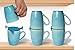 ELYPRO Mug Stacker 6-Pack – Coffee Bar Cup Holder & Cabinet Mug Organizer | Adjustable Stackable Mug Rack for Mugs & Glasses – Compact No Drilling Storage for Small Kitchens – Blue