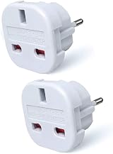 MOBIBAY Pack of 2 Travel Adaptor UK to EU Plug Adapter 3 Pin to 2 Pin view 1