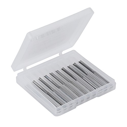HQMaster 1/8" Shank Double Edged Straight Router Bits Straight End Mill Milling Cutter 2 Flutes CNC Cutting Tungsten Steel Straight Slot Bit CEL 17mm, Pack of 10