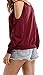 Sarin Mathews Womens Halter Neck Top Cut Out Shoulder Blouse Sweatshirts Burgundy S