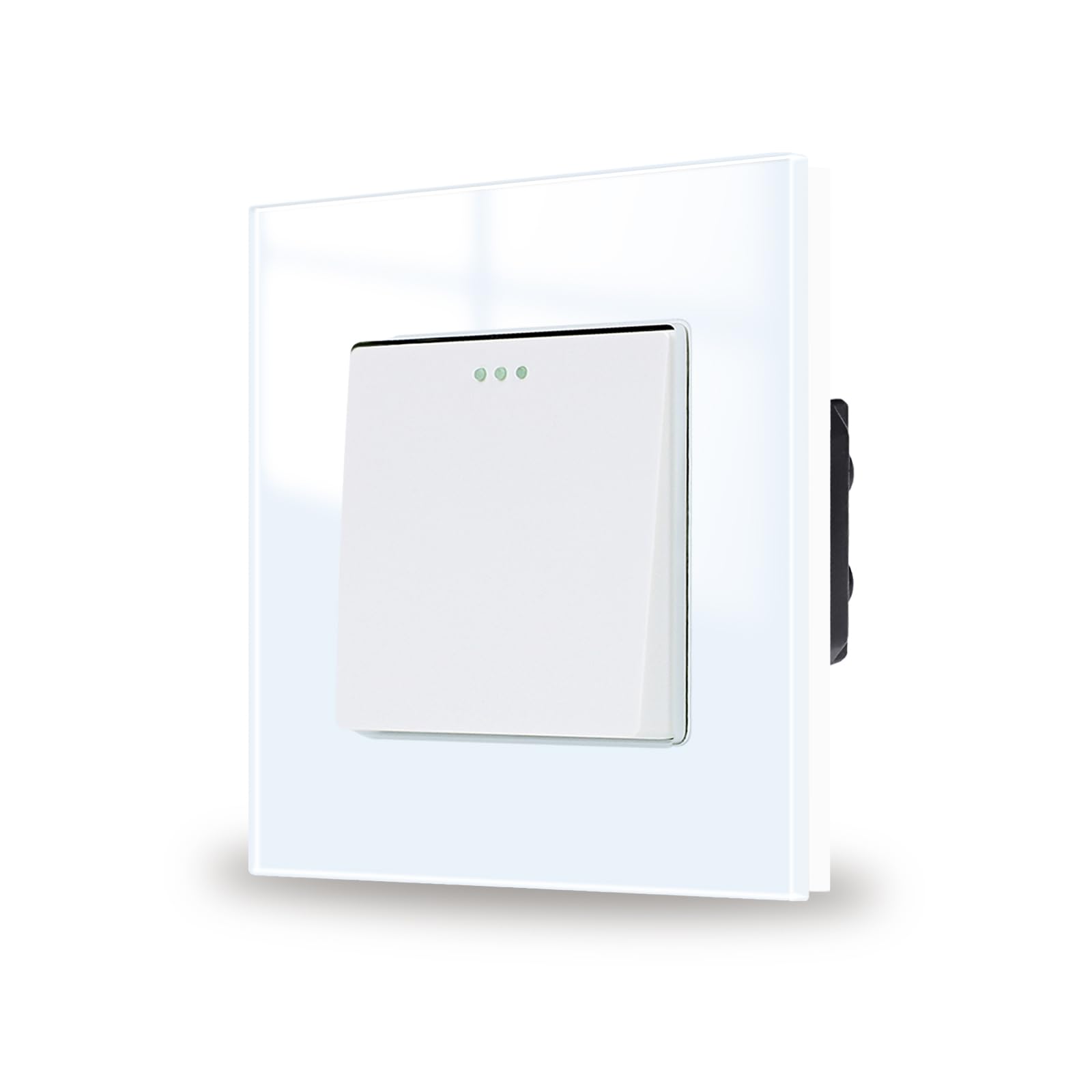 JIMEIDA Light Switch Glass White 1 Gang 2 Way Rocker Button Switch Modern Crystal Wall Panel,10A,250V — image 1