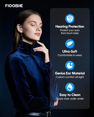 2026 Pro Ear Plugs for Sleeping, 46dB ASTM Certified Noise Cancelling Ear Plugs for Side Sleepers, 360° Pressure-Balanced, Snore & Noise Blocking with 6 Ear Tips, All-Day Comfortable Fit, Black