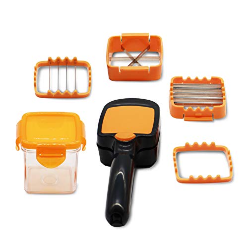 Vegetables Cutter, 5 In 1 Fruits Cutter Chopper Slicer Column Egg Cutter Crusher Perfect for Kitchen Cooking Xmas New Year Dinner Party (Orange)