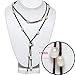 Gem Stone King 48 Inch White Cultured Freshwater Pearl on Brown Leather Wrap Bracelet For Women/Necklace