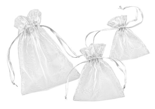 White Organza Gift Bag, 13 x 10 cm Pack of 12
