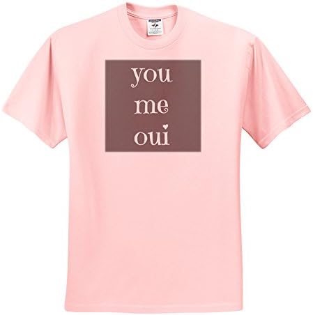 Xander inspirational quotes - You me oui, French word, grey background - T-Shirts - Adult Light-Pink-T-Shirt Medium (ts_220127_35)