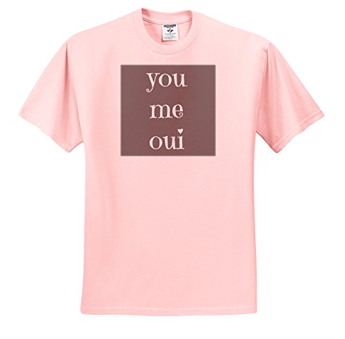 Xander inspirational quotes - You me oui, French word, grey background - T-Shirts - Adult Light-Pink-T-Shirt Medium (ts_220127_35)