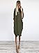 iLUGU Neutral Knee-Length Dress For Women Boatneck Solid Color Pocket Tops