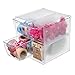 Deflecto Stackable Cube Organizer, Desk and Craft Organizer, 4 Drawers, Clear, Removable Drawers and Dividers, 6