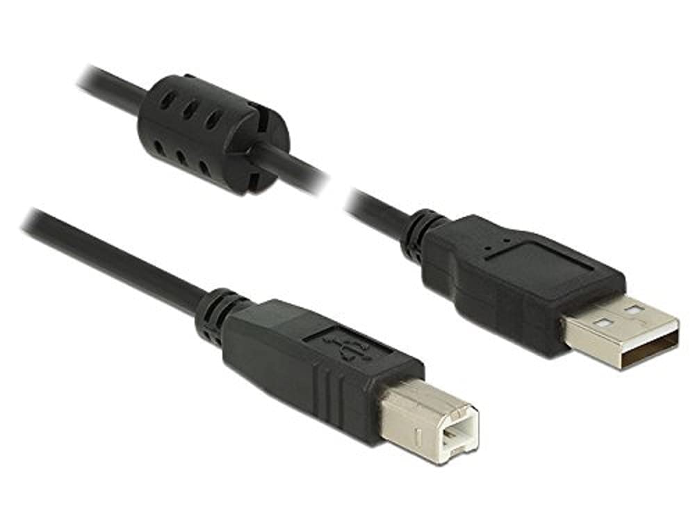 DeLock USB 2.0 Type A Male to USB 2.0 Cable Type Male to B Male 5 m Black
