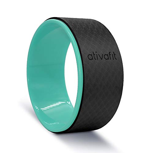 ATIVAFIT 13″Yoga Wheel Exercise Wheel Prop for Release Chest and Shoulders Back Wheel Durable Dharma Yoga Wheel for Stretching and Improving Yoga Pose Yoga Roller Wheel 13 x 5 inch Black & Green