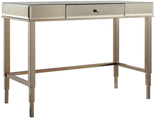 HomeHills Prezia Champagne Brass Mirrored Writing Desk