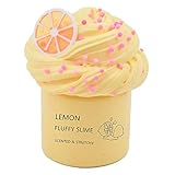 sloueasy Lemon Slime, Scented Stretchy Fluffy Slime, Super Soft and Non-Sticky Slime, DIY Sludge Toy for Girls and Boys (200ml) Christmas Stocking Stuffers