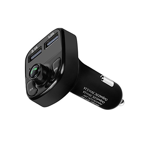 MIYA Bluetooth FM Transmitter, Wireless Car Music Player Dual USB Car Charger with LED Display Radio Adapter Car Kit Support SD/TF Card Hands-Free Calling Compatible iPhone Samsung Smartphones