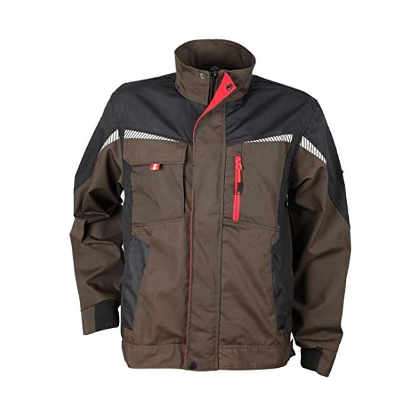 Stenso Prisma Arbeitsjacke Herren - Funktionale Arbeitsjacke MÃ¤nner mit Zwei Unteren und Zwei Oberen Taschen, VerstÃ¤rkten Schulterplatten, Reflektierenden Elementen, Bundjacke Herren