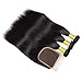 Brazilian Straight Virgin Human Hair 3 Bundles With Closure Human Hair Weave Extensions With 4X4 Lace Closure(14 16 18 with 12)